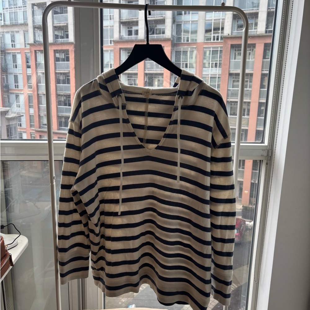 J. Crew | Hooded Striped Long Sleeve Tee